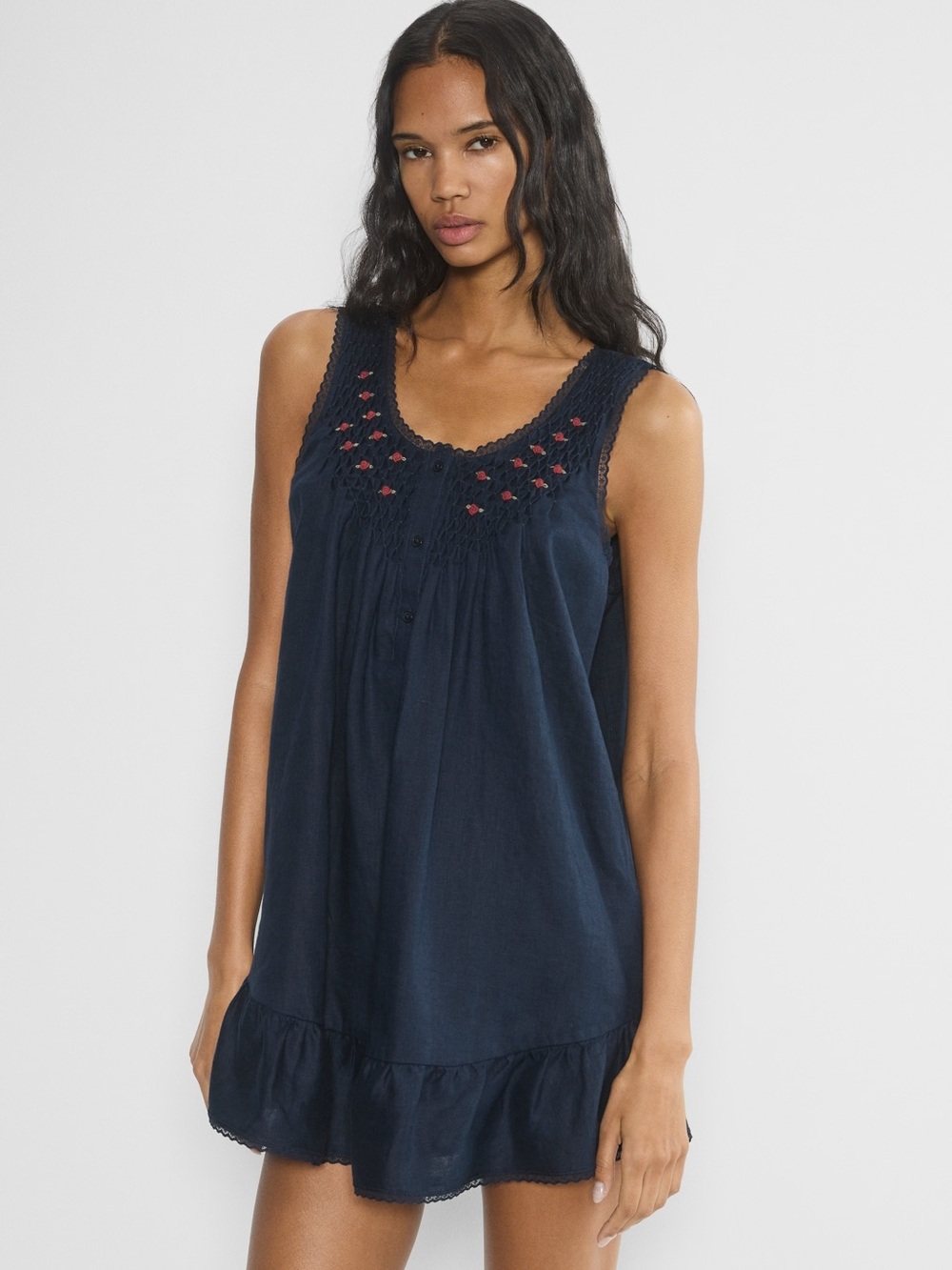 Sunday Best Blue Karina Linen Dress